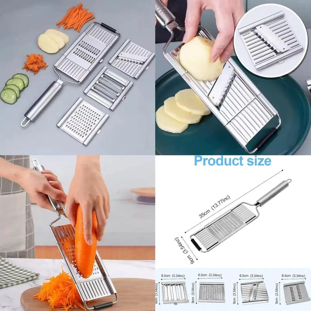 Vegetable Cutter | 5 in 1 Multifunctional Vegetable and Fruit Slicer | Stainless Steel Mandoline Chopper and Cutter