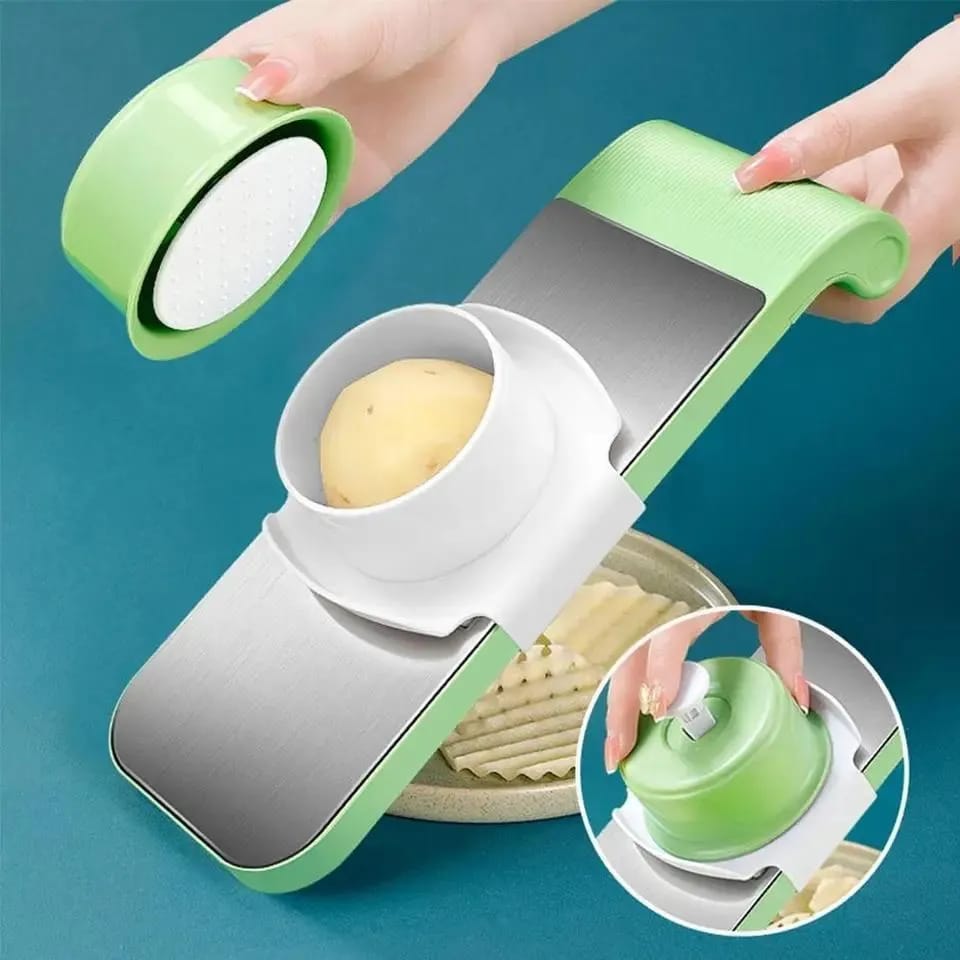 Vegetable Cutter | 5 in 1 Multifunctional Vegetable and Fruit Slicer | Stainless Steel Mandoline Chopper and Cutter