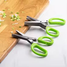 1 piece Multi-functional Stainless Steel 3/5 Layer Kitchen Scissors, Pepper Shredded Chopped Scallion Cutter Cut Cooking Tool