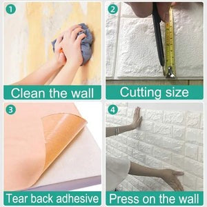 3D Self-Adhesive Foam Brick Wall Sticker