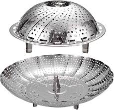 Vegetable Steamer Basket Premium Stainless Steel - Folding Collapsible Rust-Free for Easy Storage and Stay Fresh-Adjustable To Different Pots & Pans (SMALL)