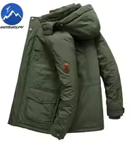 Winter Fleece Long Jacket Men Casual Thicken Warm Cotton Padded Jackets Man Fashion Hooded Outdoor Windproof Parkas Snow Coat