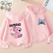 Funny Zip Up Sweatshirts Stitch Hoodie Children Clothes Kid Girl Boy Lilo and Stitch Sweatshirt Zipper Hoody Baby Casual Top