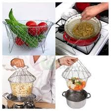 Vegetable Frying, Foldable Strainer, Chef Basket 12 IN 1