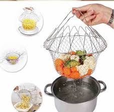 Vegetable Frying, Foldable Strainer, Chef Basket 12 IN 1