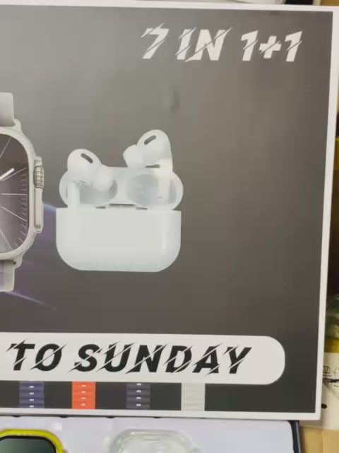 H50 Smart Watch 7‑In‑1 Set | Golden Design | With AirPods & Accessories