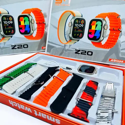 Z20 Ultra 2 Smartwatch | Super HD Display | 7 Straps | Wireless Charging & BT Calling | Newest Model